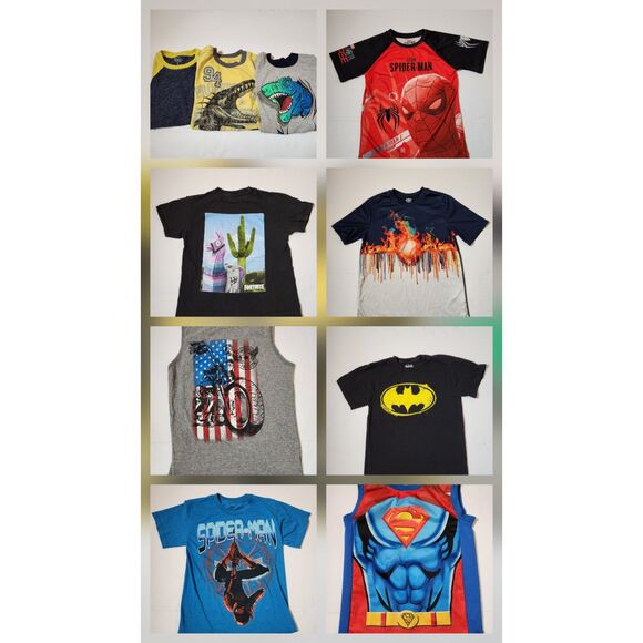 Boys Size 8 Clothing Lot – 10 Tops, Tees & Tanks - Picture 1 of 13